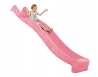 Place zabaw - Zjeżdżalnia 3m ogrodowa dla dzieci na plac zabaw - pastelowy róż NAJDŁUŻSZA - miniaturka - grafika 1