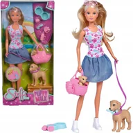 Lalki dla dziewczynek - Lalka Simba Steffi na spacerze z psami laleczka dla dziecka - miniaturka - grafika 1