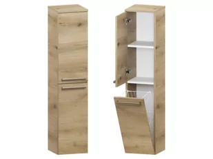 Słupek Łazienkowy ATHD 30 cm DK Lewy - Dąb Evoke Coast Mat - Uchwyty Stal Szczotkowana - Szafki łazienkowe - miniaturka - grafika 1