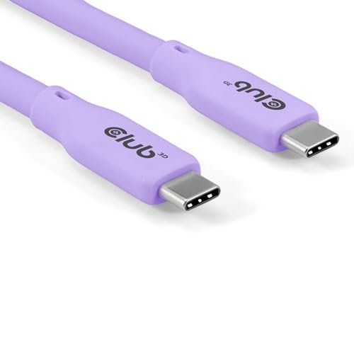 Kabel Club3D USB-C 4.0, 20Gbps, 4K60Hz, PD 240W, 2m, fioletowy