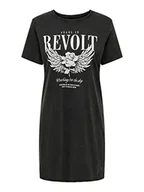 Sukienki - ONLY Damska sukienka ONLLUCY Life S/S JRS NOOS, czarna/nadruk: Revolt, XXS, Black/Print:revolt, XXS - miniaturka - grafika 1