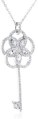 Swarovski Ladies Necklace Pendant Key Stainless Steel Crystals 5070889