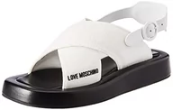 Sandały damskie - Love Moschino sandały damskie, biały, 38 EU - miniaturka - grafika 1