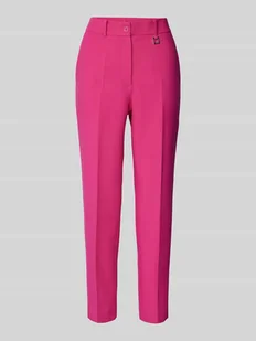 Spodnie materiałowe o kroju tapered fit z kantami - Spodnie damskie - miniaturka - grafika 1