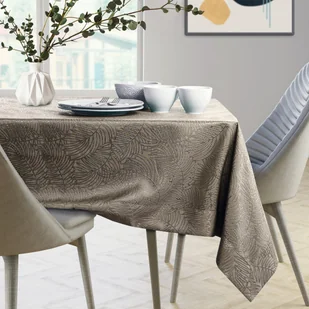 Obrus Gaia Cappuccino Tłoczony Roślinny 140x180 AmeliaHome - TCLOTH/AH/GAIA/BRD/CAPPUCCINO/140X180 - Obrusy i serwetki - miniaturka - grafika 5