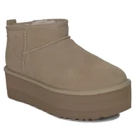Śniegowce damskie - UGG Botki śniegowce damskie W Classic Ultra Mini Platform Sand-40 - miniaturka - grafika 1