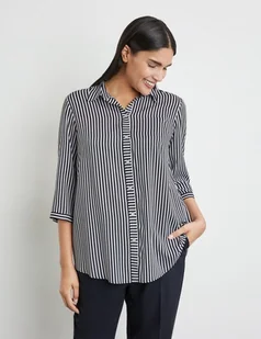 SAMOON Bluzka w paski z rękawem o dł. 3/4 Niebieski 50/XL - Bluzki damskie - miniaturka - grafika 1