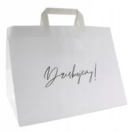 Akcesoria do pakowania - torba papierowa na ciasto 32x22x25cm DZIĘKUJEMY x1 - miniaturka - grafika 1