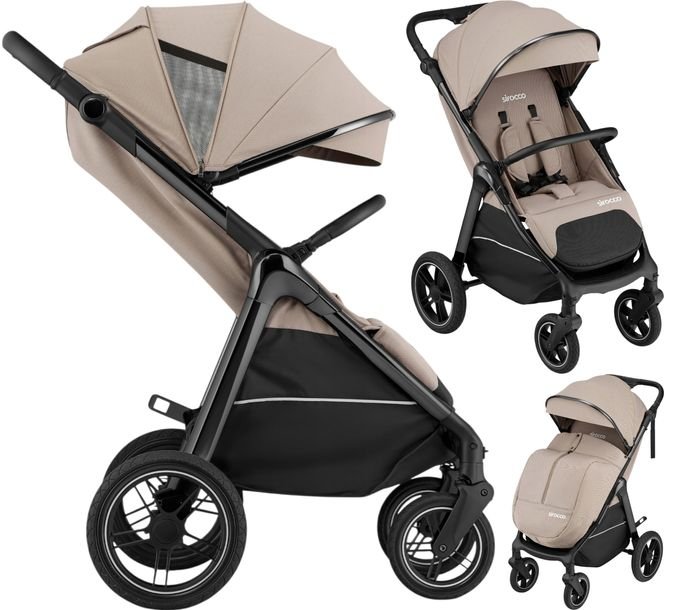 Wózek spacerowy Spacerówka SIROCCO duże koła 28cm Amortyzacja do 22kg