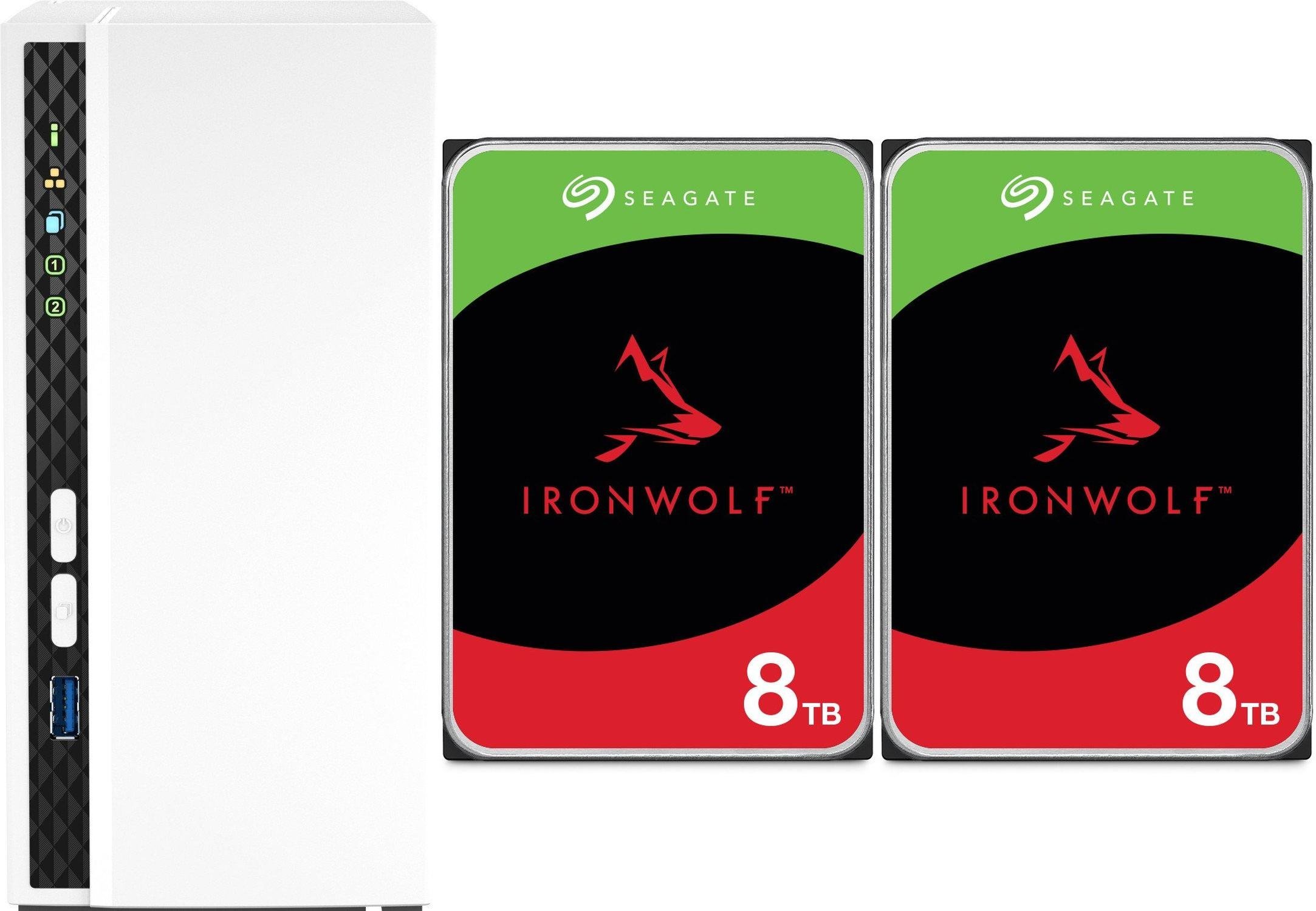 Serwer plików Qnap TS-233 + 2x Seagate IronWolf 8TB ST8000VN004 null