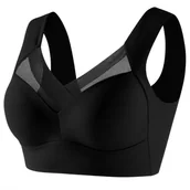 Biustonosze - Miękki Wygodny Biustonosz Bezszwowy Stanik Sportowy Fitness Top Czarny S 36 - miniaturka - grafika 1