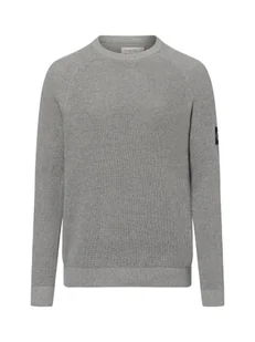 Calvin Klein Jeans Męski sweter z dzianiny Mężczyźni Bawełna szary jednolity, S - Swetry męskie - miniaturka - grafika 1