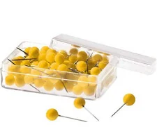 Pinezki magnetoplan 6 x 17mm żółte 100 szt - Pinezki - miniaturka - grafika 1