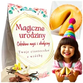 Desery dla dzieci - Ciasteczko z Wróżbą "Magiczne Urodziny" - Podziękowanie dla Gości- Komplementy - 1 szt - miniaturka - grafika 1