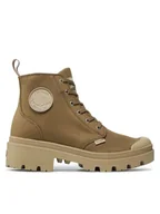 Botki damskie - Palladium Trapery Pallabase Twill 96907-204-M Zielony - miniaturka - grafika 1