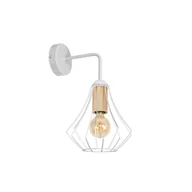 Lampy ścienne - Milagro MLP6556 WILL WHITE 1xE27 60W METAL + DREWNO - miniaturka - grafika 1