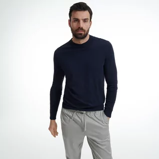 Swetry męskie - Reserved - Gładki sweter z półgolfem - Granatowy - grafika 1
