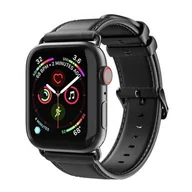 Akcesoria do smartwatchy - DUX DUCIS YA - pasek z naturalnej skóry do zegarka Apple Watch 42/44/45/49mm czarny - miniaturka - grafika 1