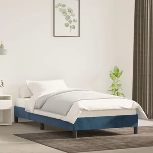 Lumarko Rama łóżka, ciemnoniebieska, 100x200 cm, tapicerowana aksamitem - Łóżka - miniaturka - grafika 1