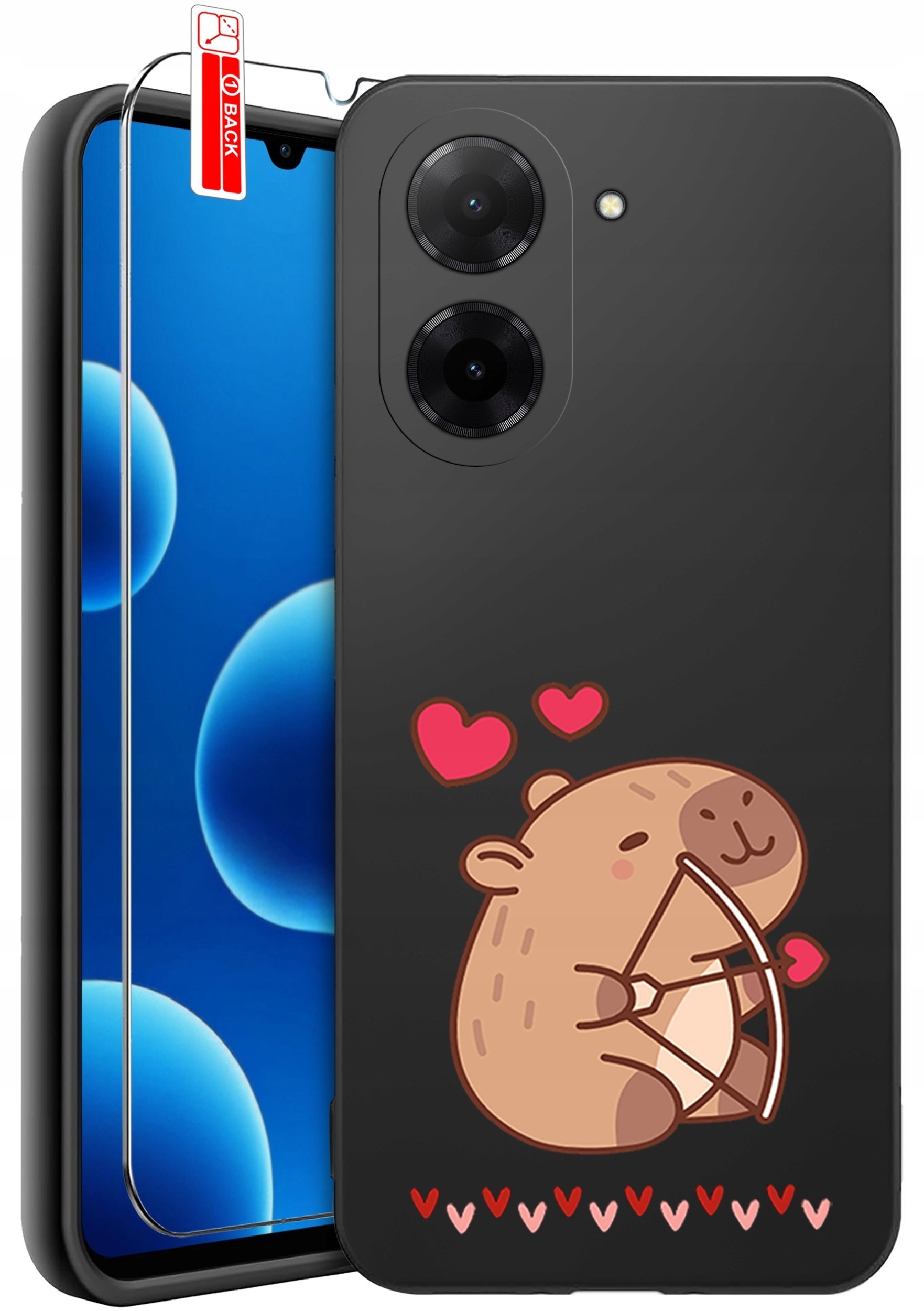 ETUI do Xiaomi Redmi A5 WZORY SILIKONOWE MATT CASE + SZKŁO 9H