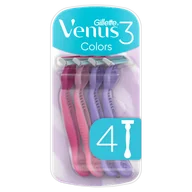 Maszynki do golenia i wkłady - Gillette Venus 3 Colors, maszynka do golenia dla kobiet, jednorazowa, 4 sztuki - miniaturka - grafika 1
