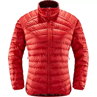 Kurtki damskie - Haglöfs Damska kurtka puchowa Essens Down Jacket ocieplająca, oddychająca, odporna na działanie wody czerwony czerwony (hibiscus red/Maroon red) XS 604098 - grafika 1