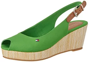 Tommy Hilfiger Iconic Elba Sling Back Wedge espadryle damskie, zielony galwaniczny, 41 EU - Espadryle damskie - miniaturka - grafika 1