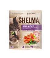 Sucha karma dla kotów - Bezzbożowa sucha karma dla kotów sterylizowanych z łososiem Shelma 1,4 kg - miniaturka - grafika 1