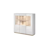 Kredensy - Kredens z Oświetleniem 3W FU-06 Futura Lenart Biały, Dąb Riviera - miniaturka - grafika 1