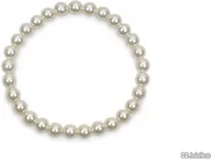 Bransoletki - BRANSOLETKA ELEGANCKIE PERŁY koraliki kolor perłowy perły szkło styl klasyczny biżuteria ślubna (ak452) - miniaturka - grafika 1