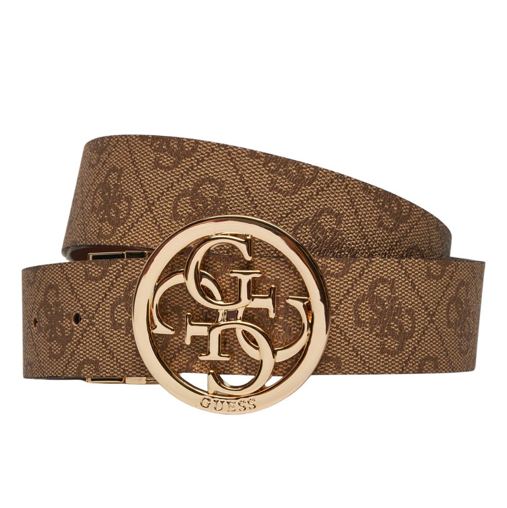 GUESS Brązowy dwustronny damski pasek w monogram Noelle REV H35 XS