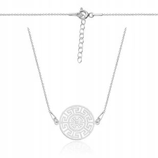 Naszyjnik srebrny kółko ażur grecki wzór srebro925 - Naszyjniki - miniaturka - grafika 1