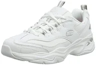 Sneakersy damskie - Skechers Damskie sneakersy D'Lites 4.0 Fresh Diva, Biała skórzana siatka szare wykończenie, 37.5 EU - miniaturka - grafika 1