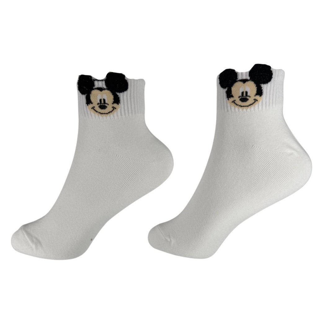 Skarpetki Skarpety Bawełniane Damskie Białe Do Kostki Myszka Mickey 36-40