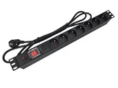 Akcesoria do serwerów - Listwa zasilająca 19" 230V - 7 gniazd (typu E - CEE 7/5), z wyłącznikiem LED, z zabezpieczeniem przeciwprzeciążeniowym oraz przeciwprzepięciowym, kabel 1,8m CEE 7/7 ALANTEC - miniaturka - grafika 1