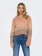 Swetry damskie - ONLY Sweter w kolorze jasnobrązowo-jasnoróżowym - miniaturka - grafika 1