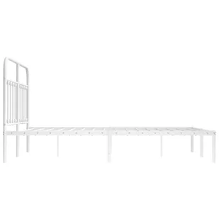 Metalowa rama łóżka z wezgłowiem, biała, 140x190 cm Lumarko! - Inne meble do sypialni - miniaturka - grafika 8