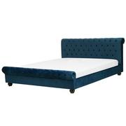 Łóżka - Beliani Łóżko niebieskie tapicerowane 180 x 200 cm AVALLON - miniaturka - grafika 1