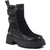 Botki damskie - Botki damskie skórzane na platformie ocieplane czarne Big Star OO274A254-40 - miniaturka - grafika 1