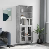 Witryny - vidaXL Witrynka, szarość betonu 69,5x34x180 cm materiał drewnopochodny - miniaturka - grafika 1