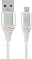 Kable komputerowe i do monitorów - Gembird Kabel USB Kabel USB 2.0 AM/microUSB M 1m oplot tekstylny biały CC-USB2B-AMmBM-1M-BW2 - miniaturka - grafika 1