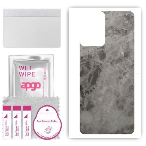 folia naklejka skórka strukturalna na TYŁ do Motorola Moto G04s - Marmur Czarny - apgo SKINS