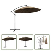 Parasole ogrodowe - The Living Store Wiszący parasol ogrodowy - taupe - 3 m - słupek aluminiowy - Parasol - miniaturka - grafika 1