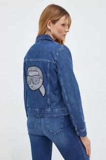 Kurtki damskie - Karl Lagerfeld kurtka jeansowa damska kolor niebieski przejściowa - grafika 1