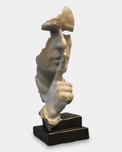 Cisza Nowoczesna Figura Dekoracyjna Szaro Złota - Figurki dekoracyjne - miniaturka - grafika 1