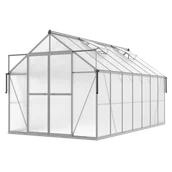 Szklarnie ogrodowe - Szklarnia Ogrodowa Poliwęglan Duża Slide-In 429x244cm Srebrna UV - miniaturka - grafika 1