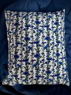 Poszewki na poduszki - POSZEWKA na poduszkę 50x60cm, dwustronna: granatowa + print CHABRY (100% bawełna) - miniaturka - grafika 1