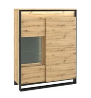 Witryny - Niska witryna w stylu industrialnym dąb artisan - QA C3-S47 - miniaturka - grafika 1