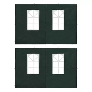 vidaXL Ścianki boczne namiotu 2 szt. z suwakiem PE zielone 45120 - Pawilony ogrodowe - miniaturka - grafika 1