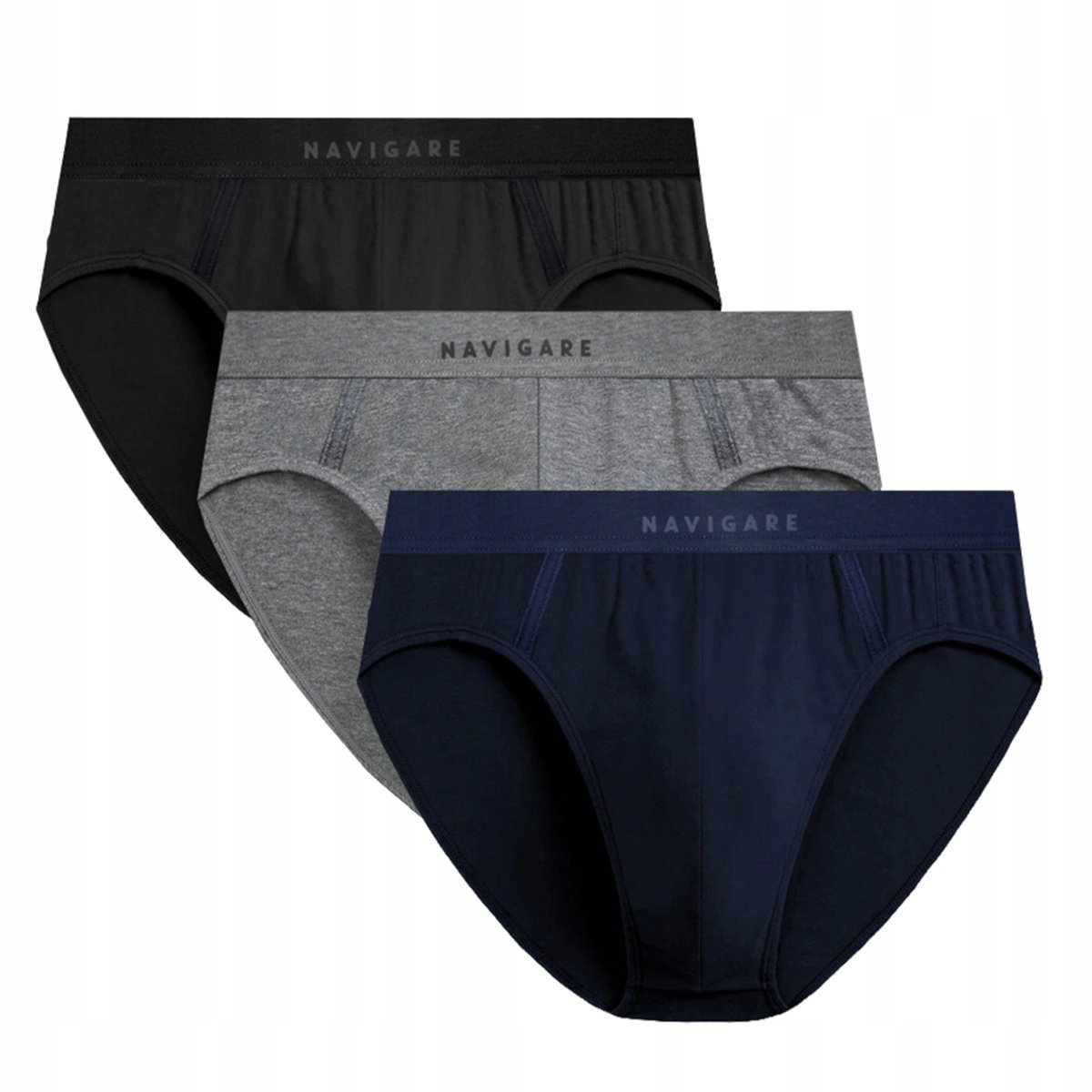 SLIPY Bawełniane MĘSKIE 3 PACK NAVIGARE Włoskie majtki Premium Wygodne *L